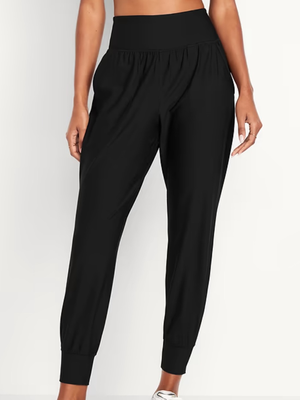 High-Waist Black Jogger Pants